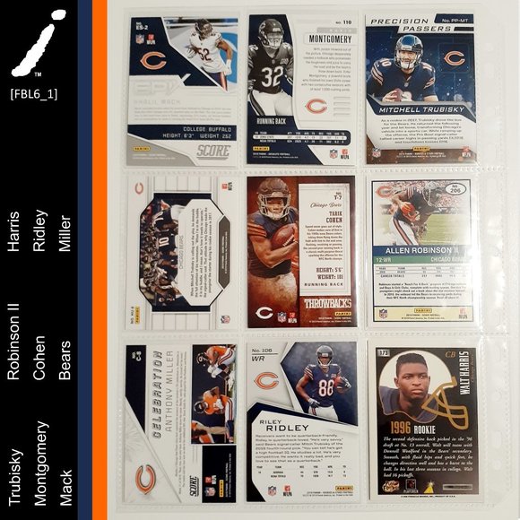 Chicago Bears 9 Card Lot - FTBL [6_1] - Picture 2 of 8